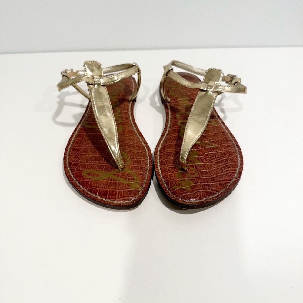 Sam Edelman Gigi Thong Sandal Metallic Gold Size 8